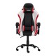 Cadeira Gamer Racer II Giratória Preta com Branco e Vermelho Altura Ajustável Função Relax