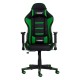 Cadeira Gamer II Reclinável 180º Giratória Preta com Verde Altura Ajustável Função Relax