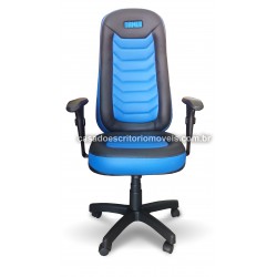 Cadeira Gamer Iron Azul - Giratória, Base relax, Braço Regulável