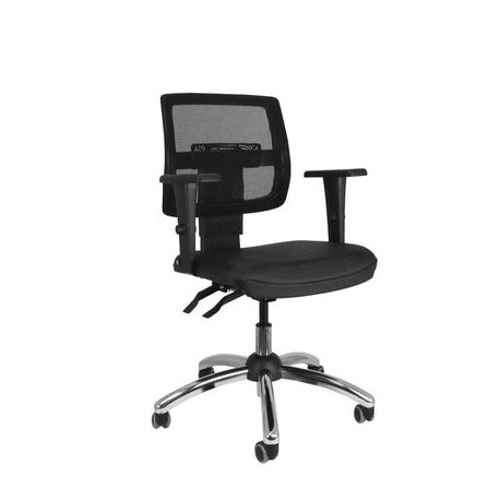 Cadeira giratória executiva Brizza Tela cromada com Back System e braço 3D