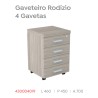 Gaveteiro Rodízio 4 Gavetas