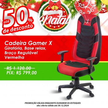 Cadeira Gamer X - Vermelha e Preto