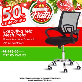 Cadeira Executiva Tela Mesh - Preta