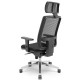 Cadeira Presidente Tela Brizza Com Braço 3d Back System Revestimento E Couro Ecológico Preto