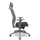 Cadeira Brizza Tela Presidente Grafite Back Regulagem de Altura Encosto Regulável Apoio de Cabeça base Itália Cinza Plaxmetal